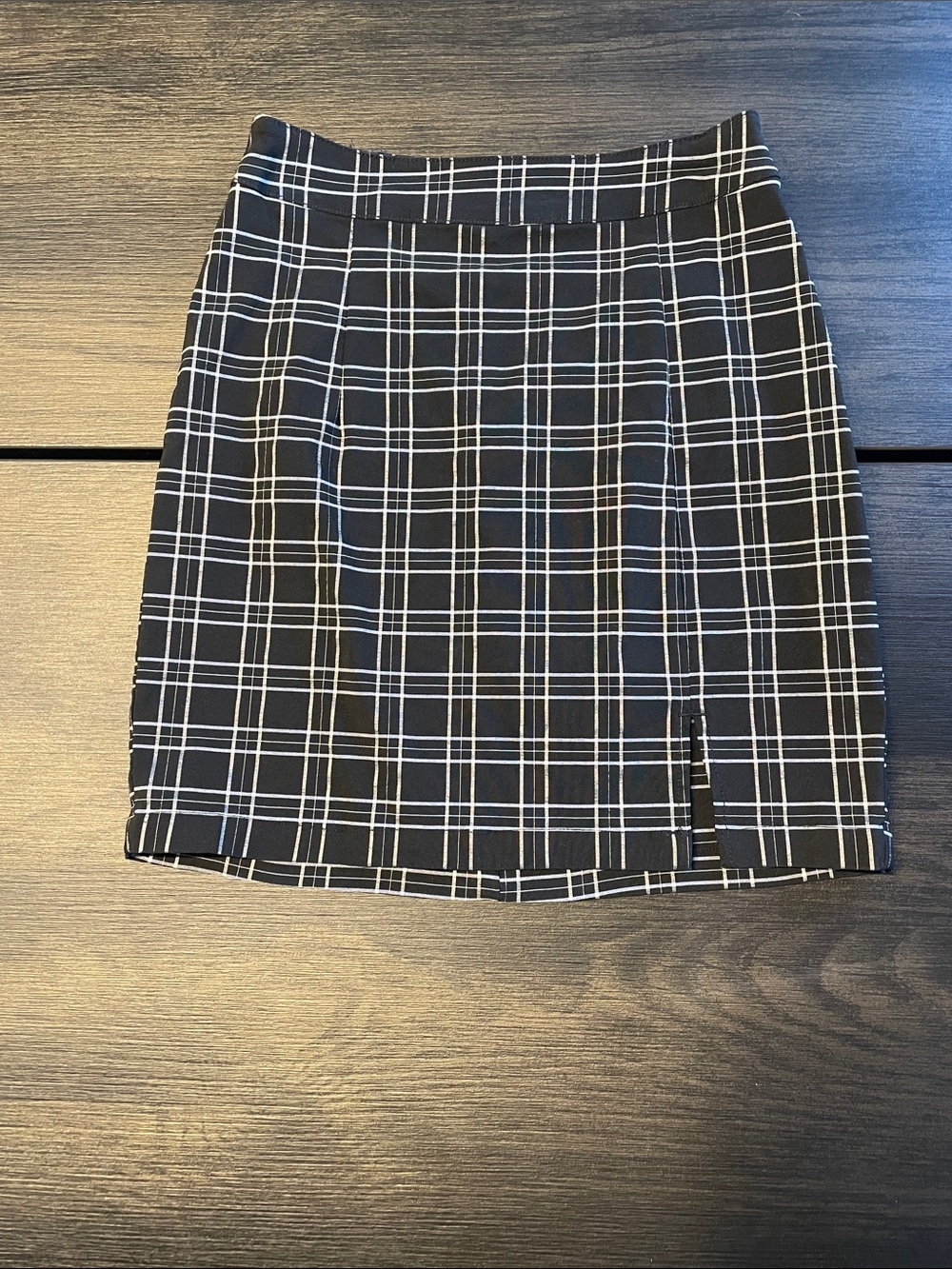 Garage-Black Plaid Straight Mini Skirt - Classic Women's Skirt